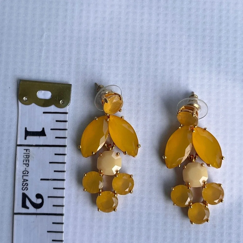 Kate Spade Yellow Statement Chandelier Designer‎ Formal Party Earrings
